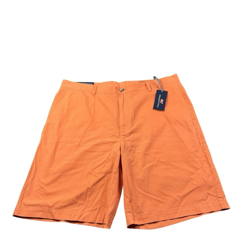 Vineyard Vines Men 38 Orange 9 Inch Club Short Flat Front Chino 1H0288 NWT